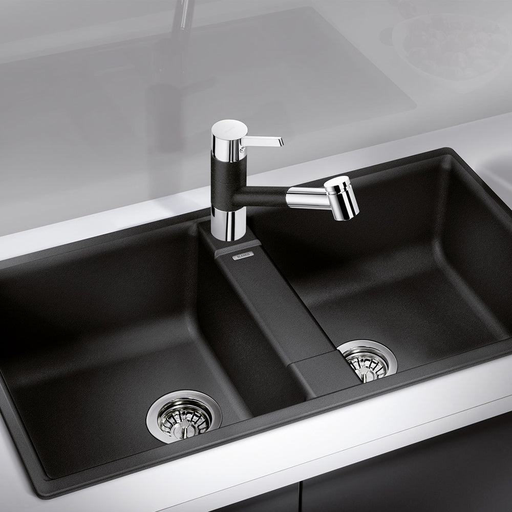 Granitna sudopera Blanco Silgranit ZIA 9 + drvena daska - 860x500x190