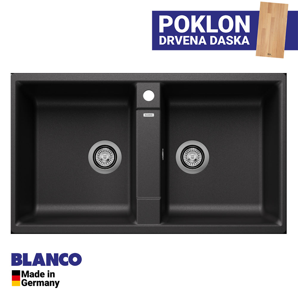 Granitna sudopera Blanco Silgranit ZIA 9 + drvena daska - 860x500x190