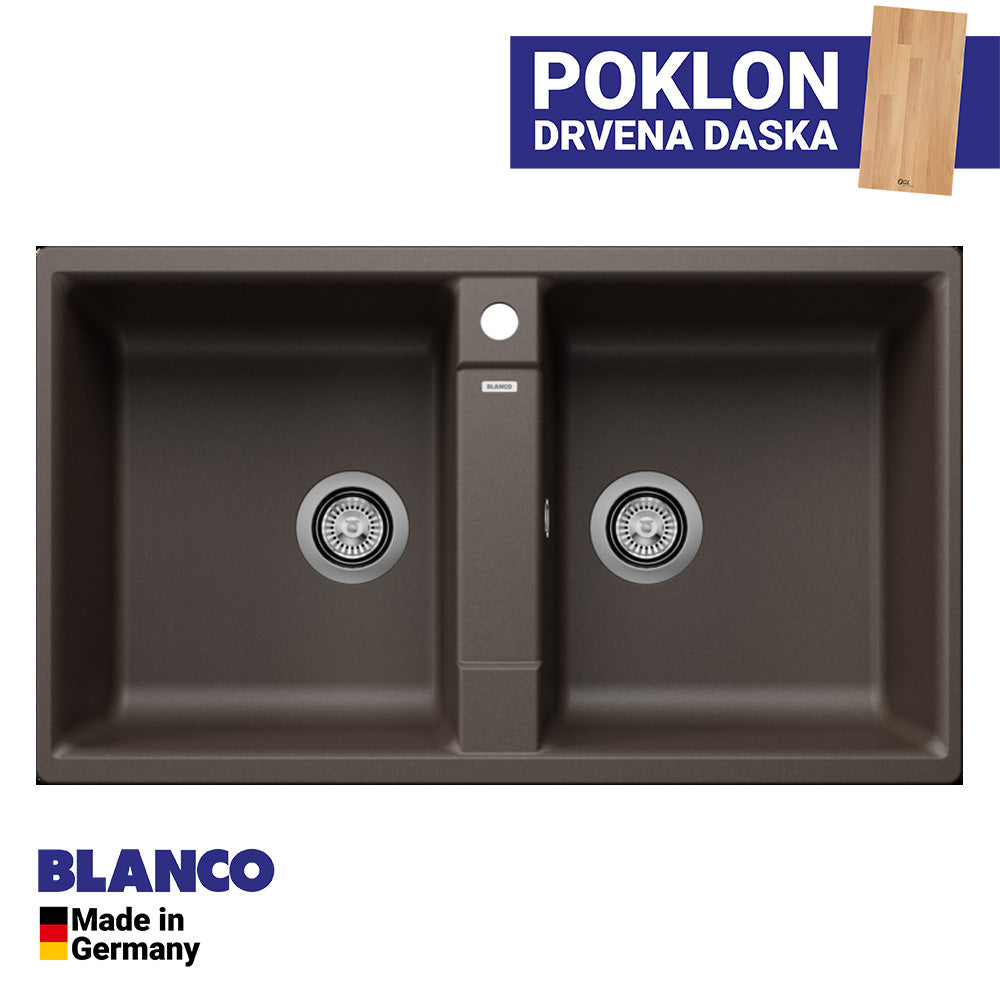 Granitna sudopera Blanco Silgranit ZIA 9 + drvena daska - 860x500x190