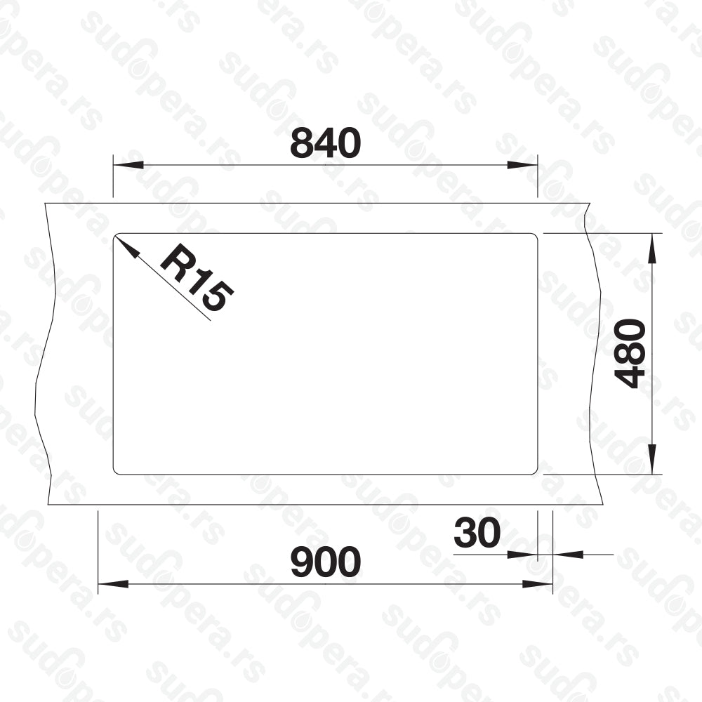 Granitna sudopera Blanco Silgranit ZIA 9 + drvena daska - 860x500x190