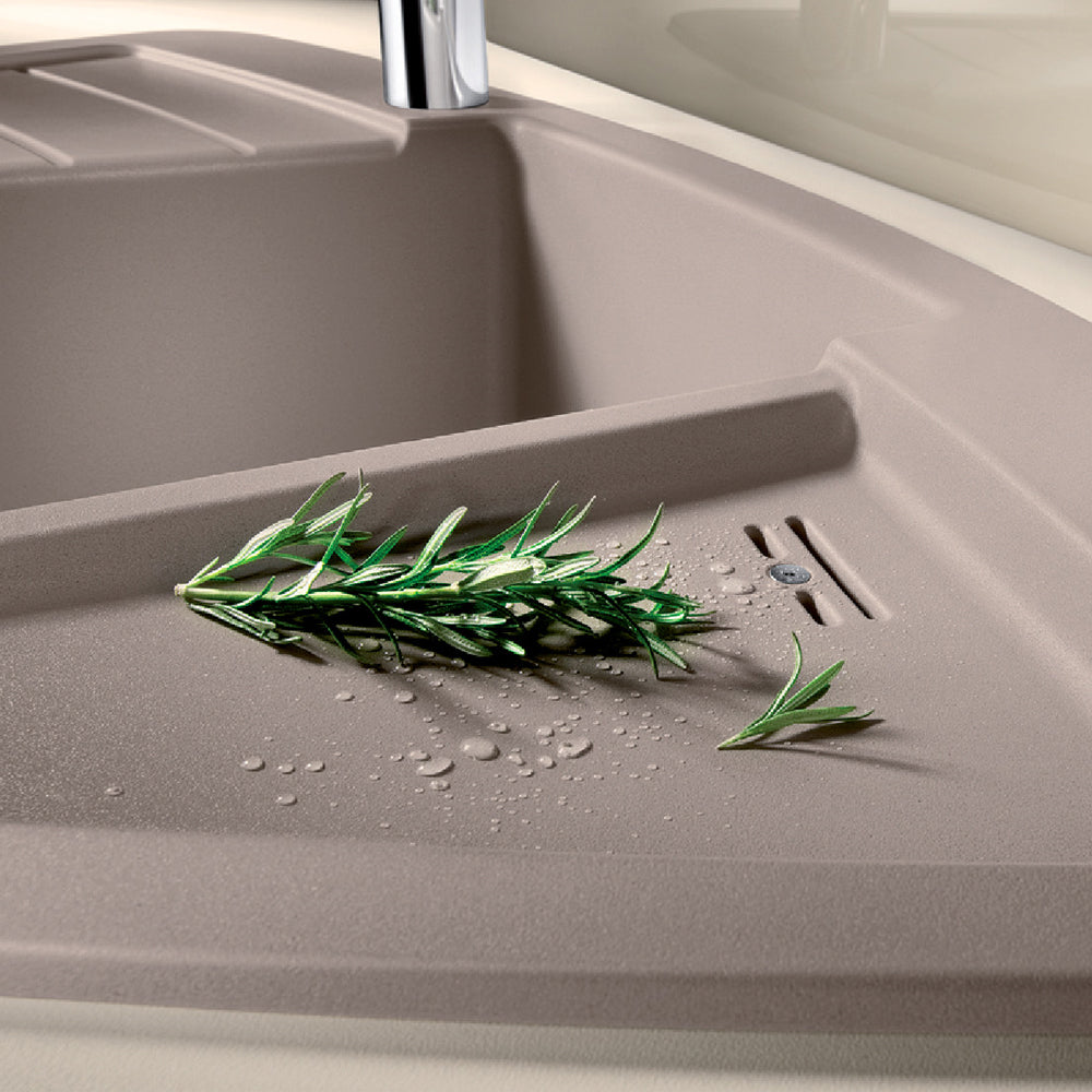 Granitna sudopera Blanco Silgranit ZIA 9 E + drvena daska - 930x510x180