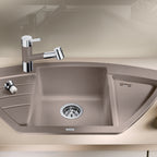 Granitna sudopera Blanco Silgranit ZIA 9 E + drvena daska - 930x510x180