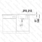 Granitna sudopera Blanco Silgranit ZIA 9 E + drvena daska - 930x510x180