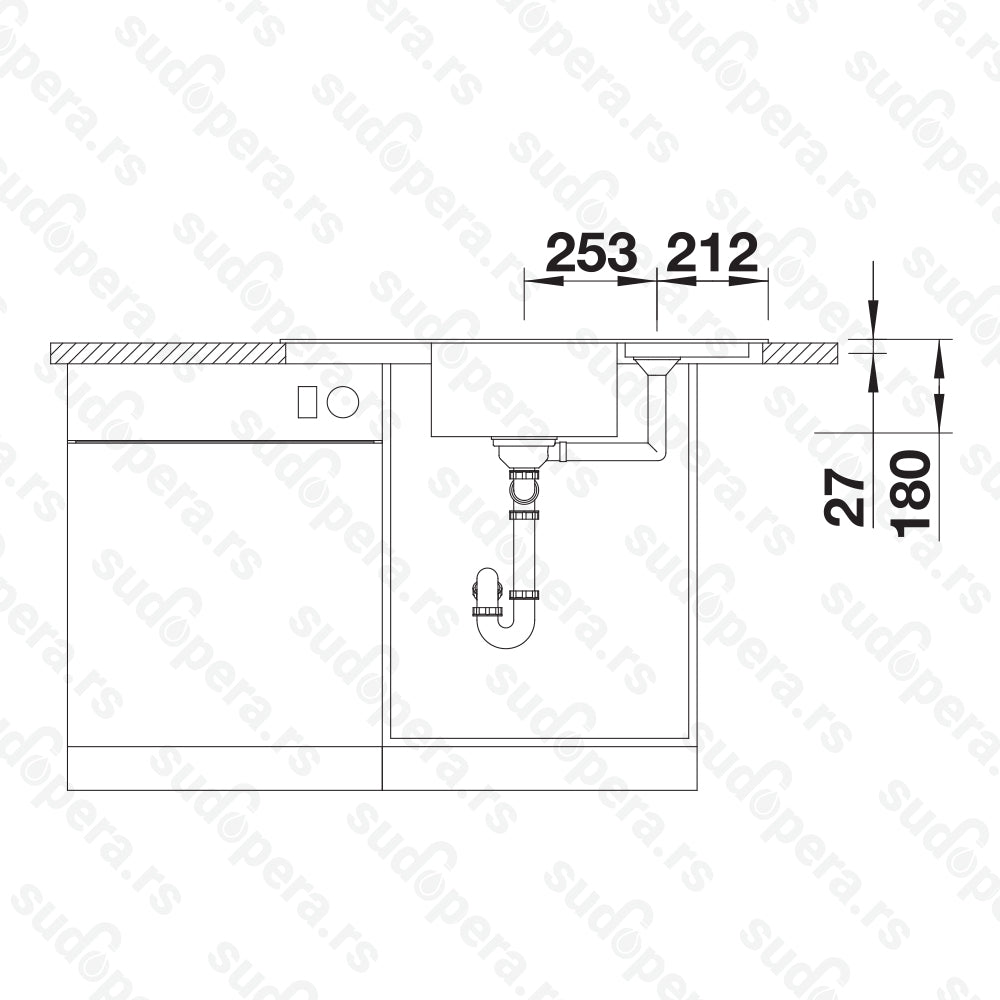 Granitna sudopera Blanco Silgranit ZIA 9 E + drvena daska - 930x510x180