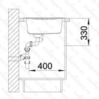 Granitna sudopera Blanco Silgranit ZIA 9 E + drvena daska - 930x510x180