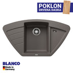 Granitna sudopera Blanco Silgranit ZIA 9 E + drvena daska - 930x510x180