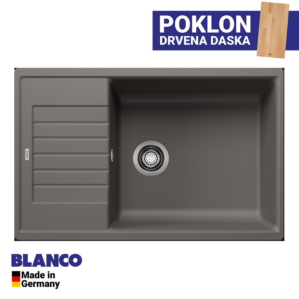 Granitna sudopera Blanco Silgranit ZIA XL 6 S Compact + drvena daska - 780x500x190