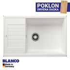 Granitna sudopera Blanco Silgranit ZIA XL 6 S Compact + drvena daska - 780x500x190